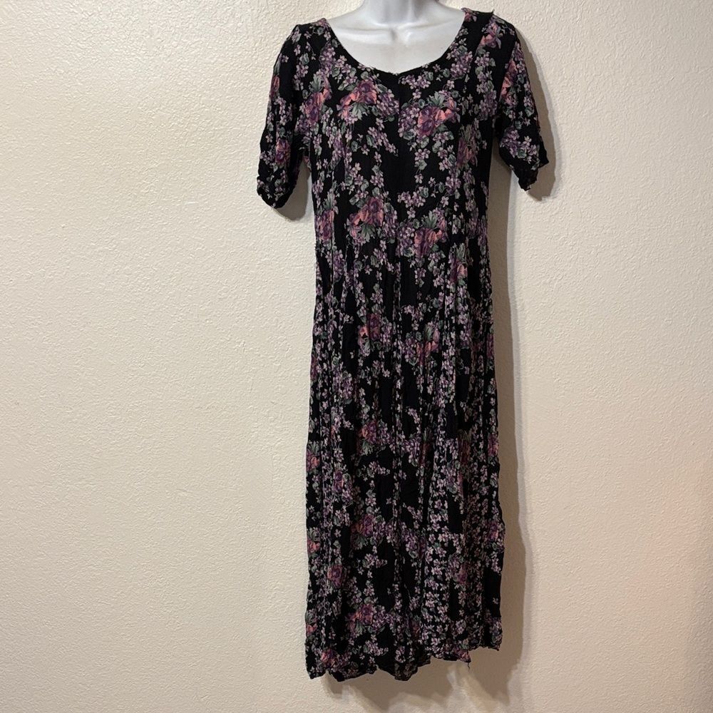 Vintage Floral Midi Dress Medium